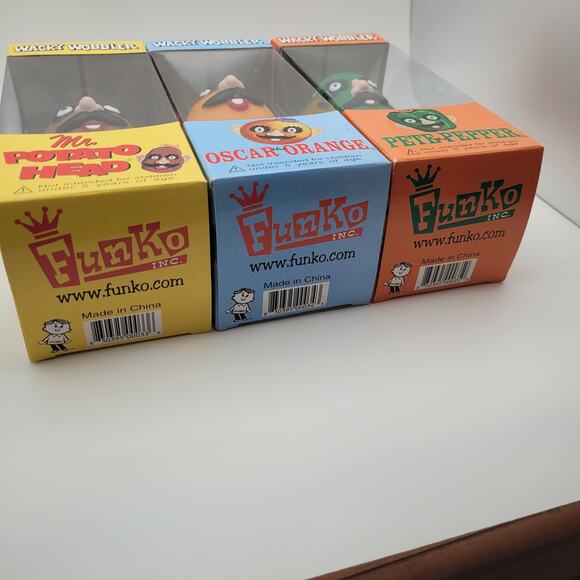 Funko Wacky Wobbler 2002 Mr Potato Head Pals Oscar the Orange Pete Pepper Set - Picture 7 of 11